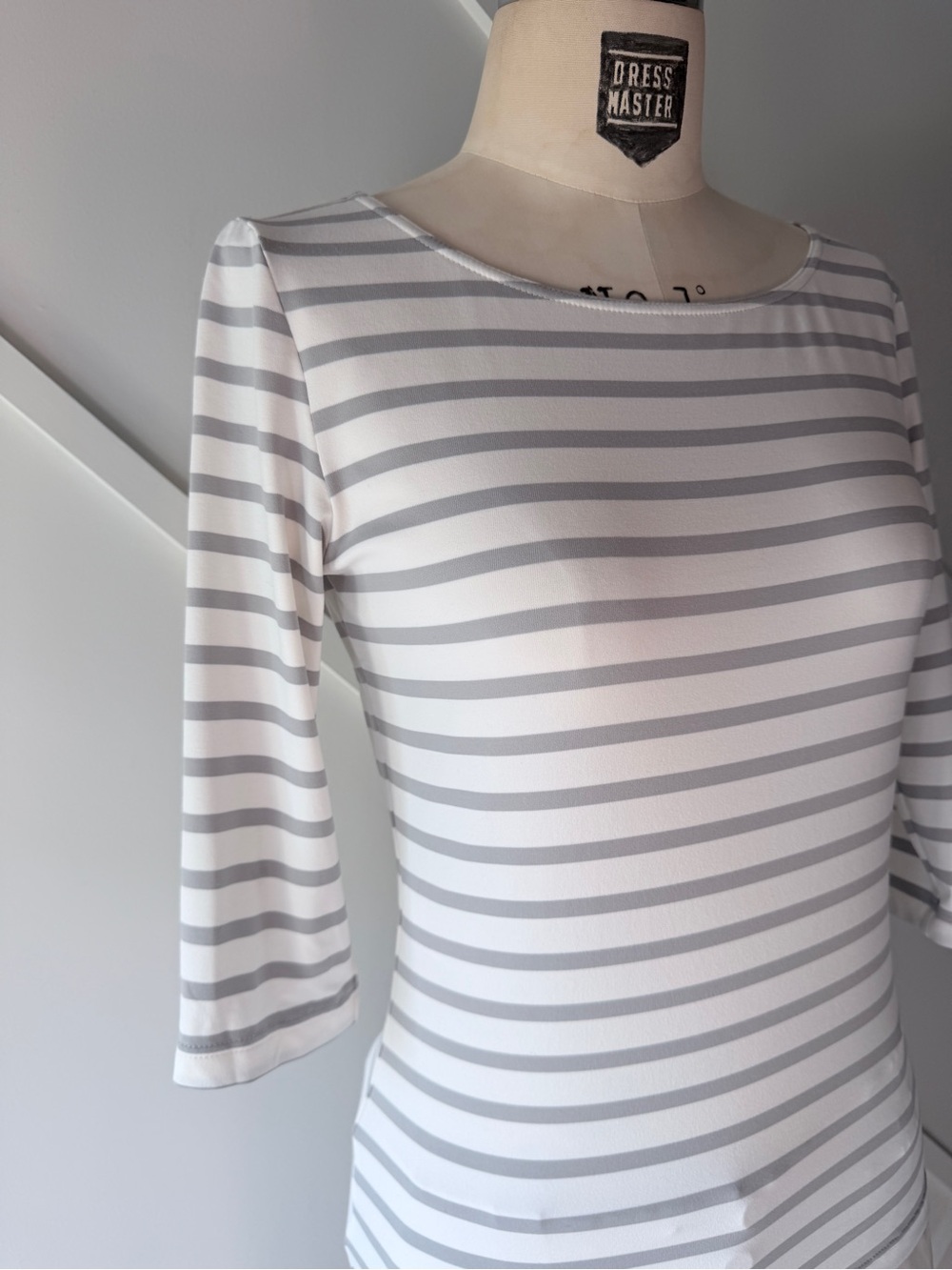 Saint James Breton Stripe Top NWT Size 4 White Grey French Sailor Shirt - Picture 6 of 13